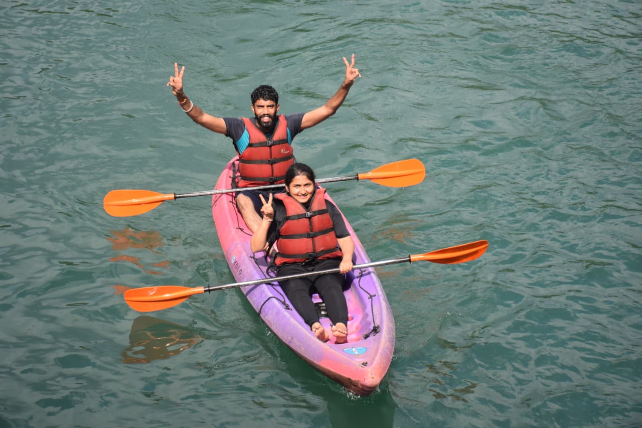 Guests enjoying river side adventure at Aranya